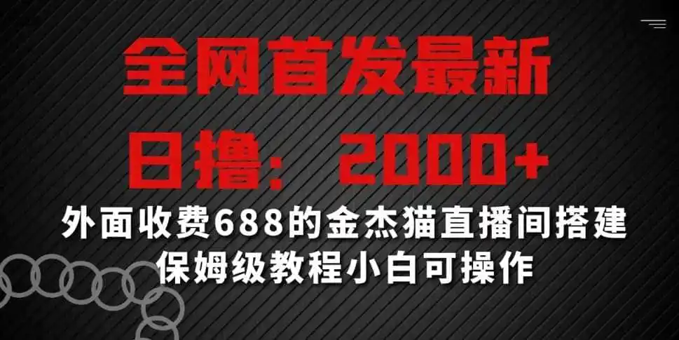 全网首发最新，日撸2000+，外面收费688的金杰猫直播间搭建，保姆级教程小白可操作【揭秘】-翻身路网创