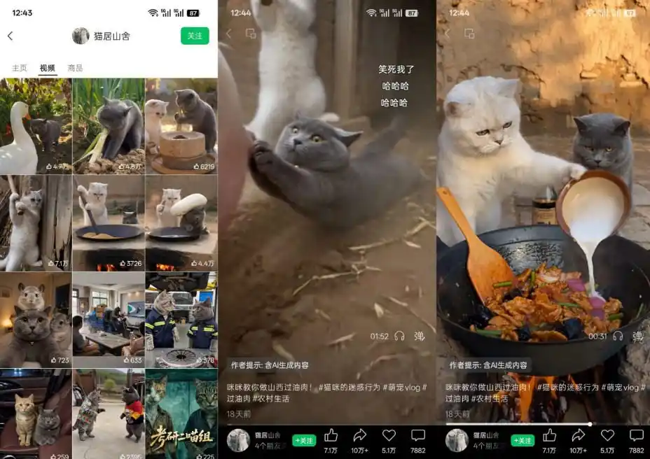猫咪慢生活短视频教学,AI搞笑萌宠赛道,视频号分成+精选独家+伙伴计划+商单收徒等多种变现方式-翻身路网创