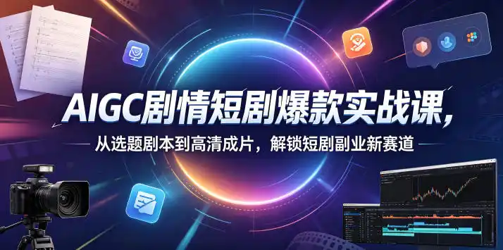 AIGC剧情短剧爆款实战课，从选题剧本到高清成片，解锁短剧副业新赛道(更新0906)-翻身路网创