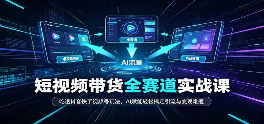 短视频带货全赛道：吃透抖音快手视频号玩法，AI赋能轻松搞定引流与变现难题-翻身路网创