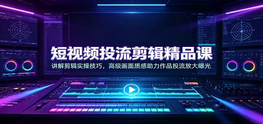 短视频投流剪辑精品课：讲解剪辑实操技巧，高级画面质感助力作品投流放大曝光-翻身路网创