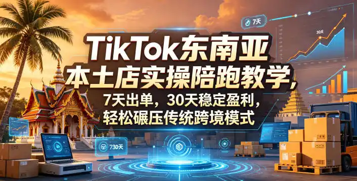TikTok东南亚本土店实操陪跑教学,7天出单,30天稳定盈利,轻松碾压传统跨境模式(更新0819)-翻身路网创