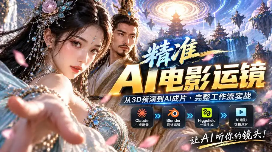 AI视频终于能精准运镜了！Claude+Blender+Higgsfield免费插件实测-翻身路网创