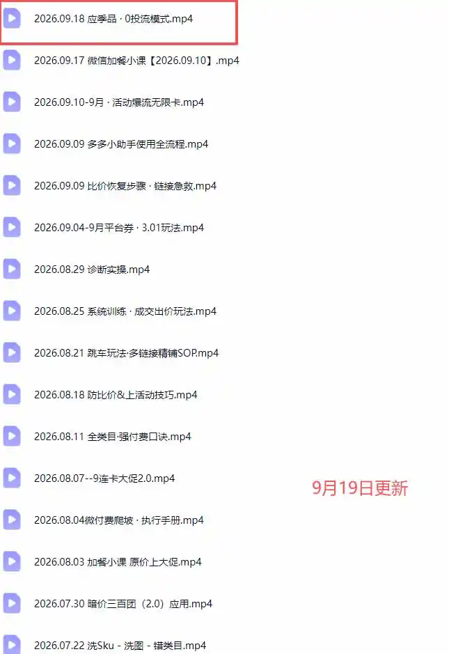 拼多多实战特训营(更新0920-翻身路网创