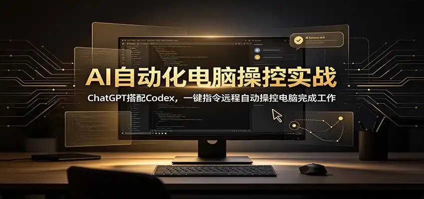 AI自动化电脑操控实战：ChatGPT搭配Codex，一键指令远程自动操控电脑完成工作-翻身路网创