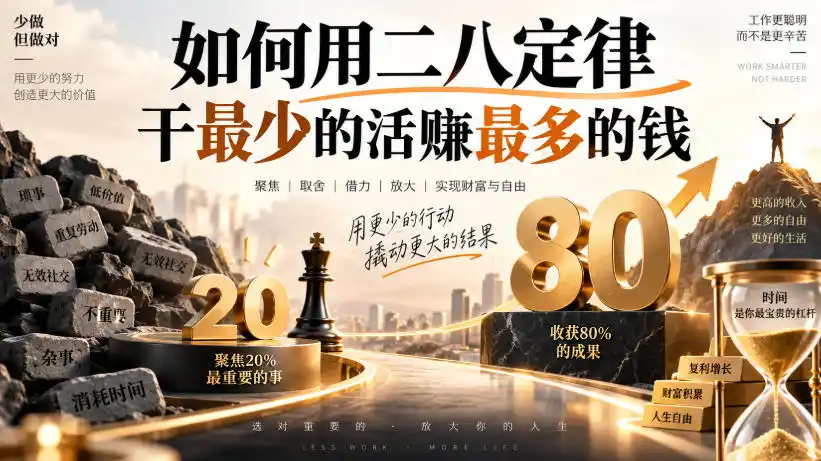 付费文章：如何用二八定律干最少的活賺最多的钱-翻身路网创