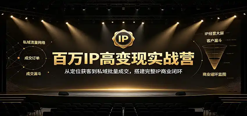 百万IP高变现实战营：从定位获客到私域批量成交，搭建完整IP商业闭环-翻身路网创