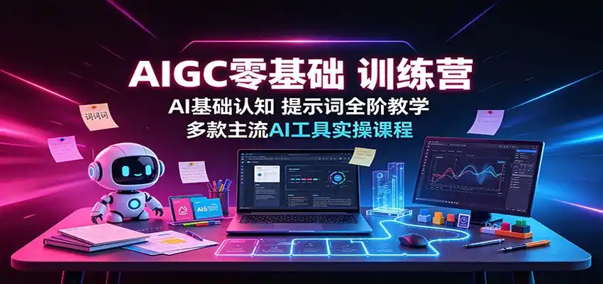 AIGC零基础训练营：AI基础认知，提示词全阶教学，多款主流AI工具实操课程-翻身路网创