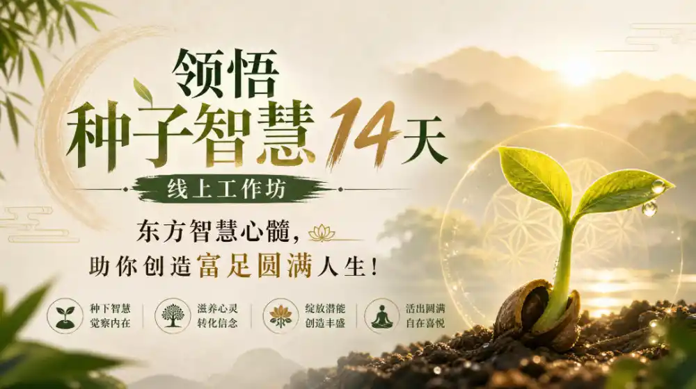 鹿大米领悟种子智慧14天线上工作坊,东方智慧心髓,助你创造富足圆满人生!-翻身路网创
