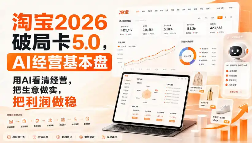 智篆商业-淘宝2026破局卡5.0，AI经营基本盘，用AI看清经营，把生意做实，把利润做稳-翻身路网创