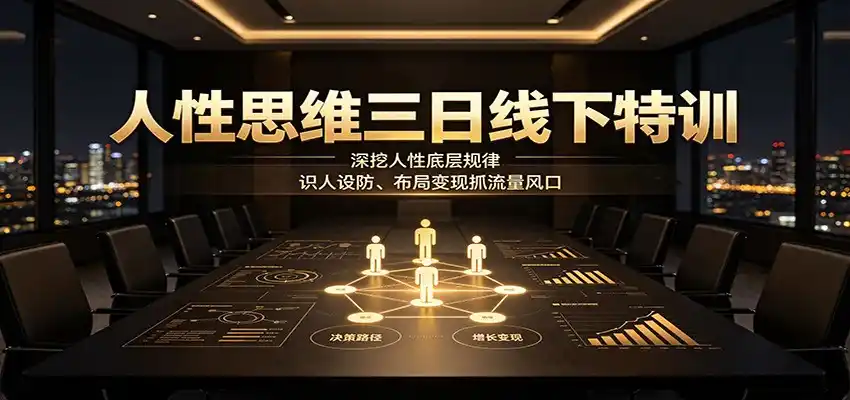 人性思维三日线下特训：深挖人性底层规律，识人设防、布局变现抓流量风口-翻身路网创