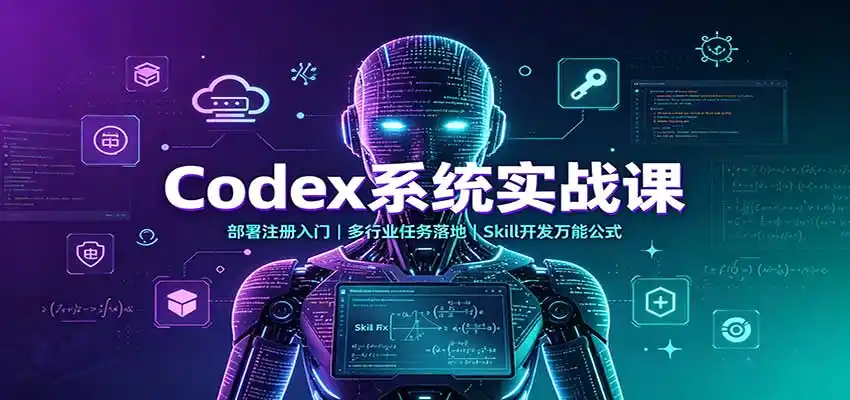 Codex系统实战课：部署注册入门，多行业任务落地，Skill开发万能公式-翻身路网创
