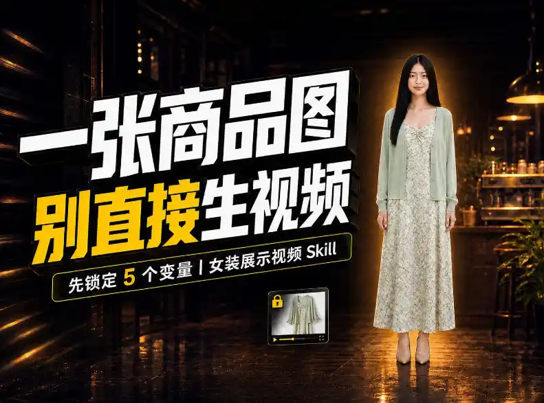 女装AI视频总翻车？问题不在提示词，女装展示视频Skill先锁定5个变量！-翻身路网创