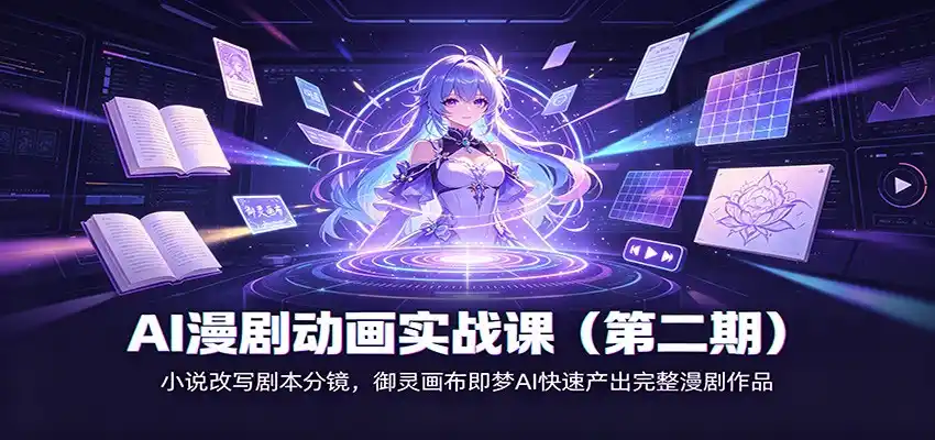 AI漫剧动画实战课(第二期):小说改写剧本分镜,御灵画布即梦AI快速产出完整漫剧作品-翻身路网创