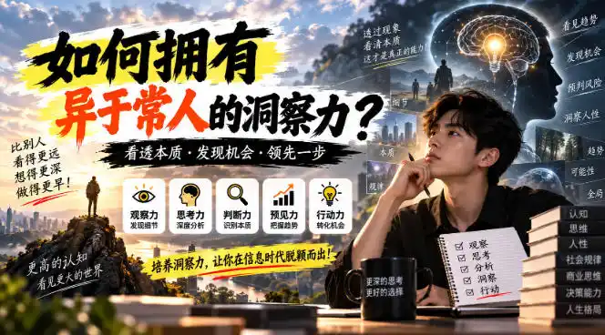 某公众号付费文章:如何拥有异于常人的洞察力?-翻身路网创