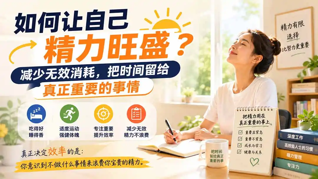 付费文章：如何让自己精力旺盛？减少无效消耗，把时间留给真正重要的事情-翻身路网创