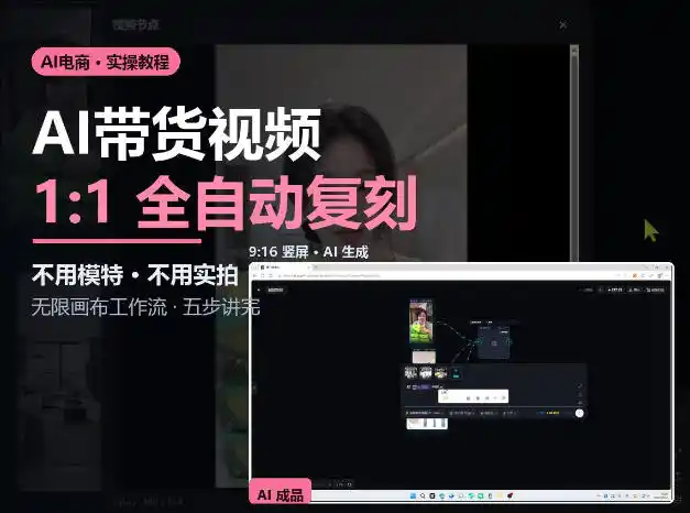 无限画布实操AI复刻带货视频完整流程不用模特不用实拍-翻身路网创