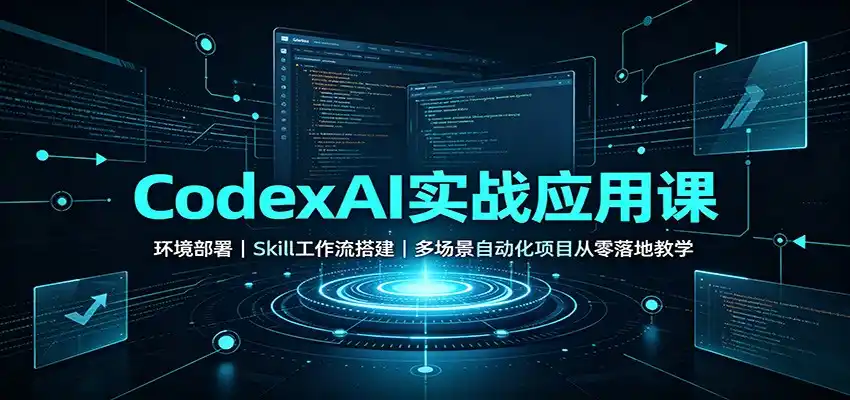 CodexAI实战应用课：环境部署Skill工作流搭建，多场景自动化项目从零落地教学-翻身路网创
