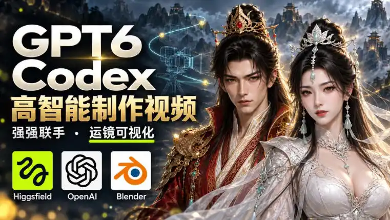 GPT-6 Astra×Codex高智能制作视频！联手Higgsfield，运镜可视化实战-翻身路网创