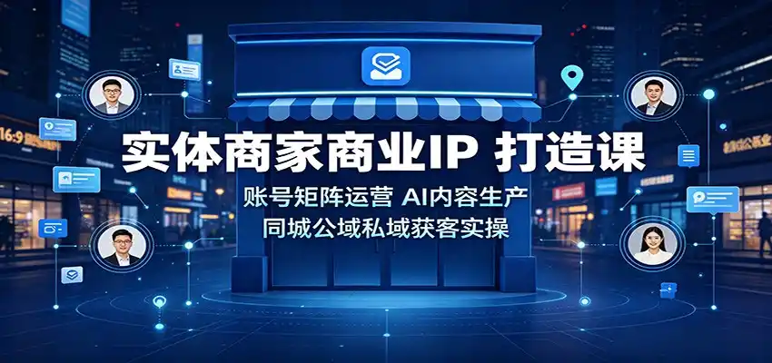 实体商家商业IP打造课：账号矩阵运营，AI内容生产，同城公域私域获客实操-翻身路网创